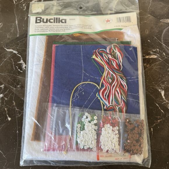 Bucilla Felt Applique Christmas Stocking Kit “SantaBear” 18 inch - Picture 2 of 3